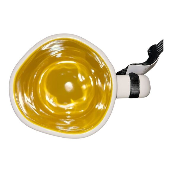 Rae Dunn Harry Potter HUFFLEPUFF Mug Yellow Inside Hogwarts World NEW WITH TAGS - Picture 3 of 4